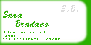 sara bradacs business card